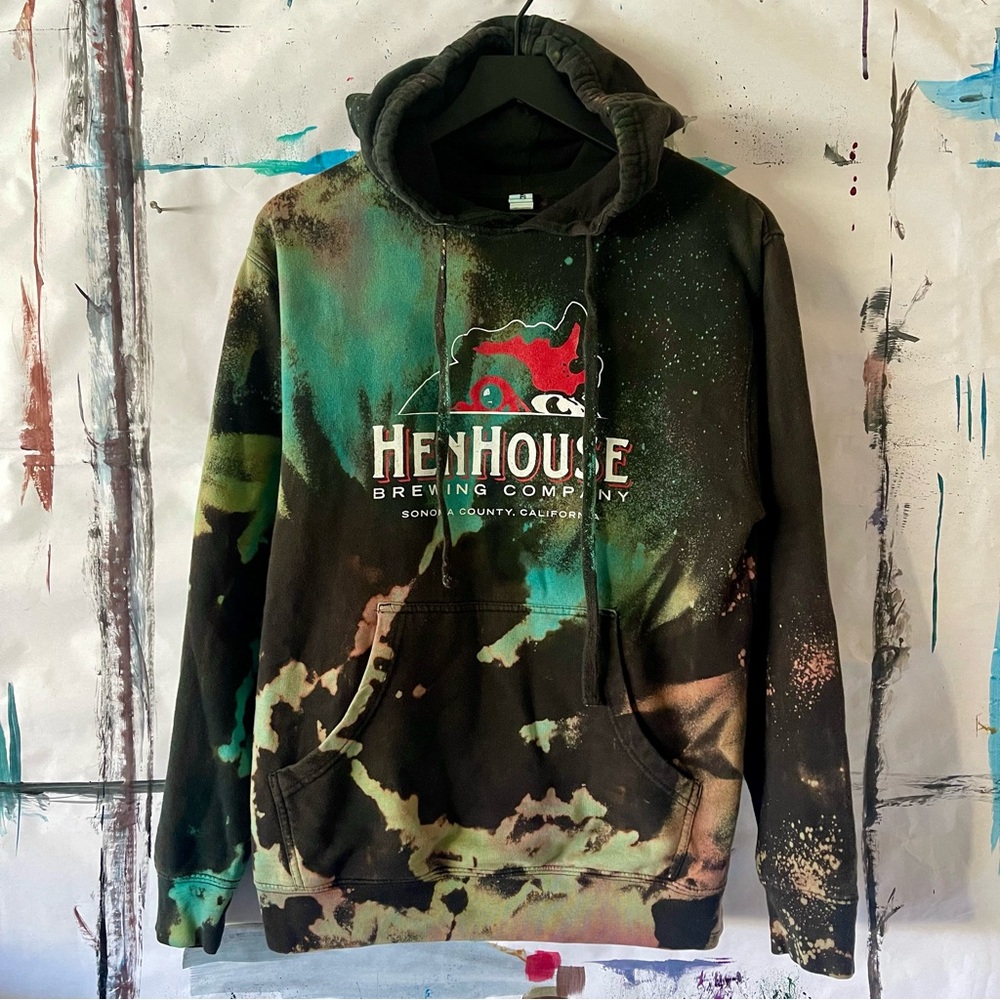 Custom Tie-Dye HenHouse Brewing Hoodie, Size Small, Brewery Sweatshirt, Beer